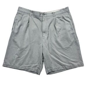 Tommy Bahama Silk Blend Pleated Golf Shorts Mens Sz 36 Fit 35" Gray Beach Summer